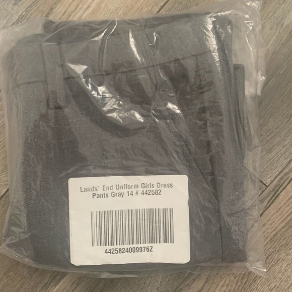 NWT LANDS' END UNIFORM GIRLS DRESS PANTS GRAY 14 - Picture 3 of 5